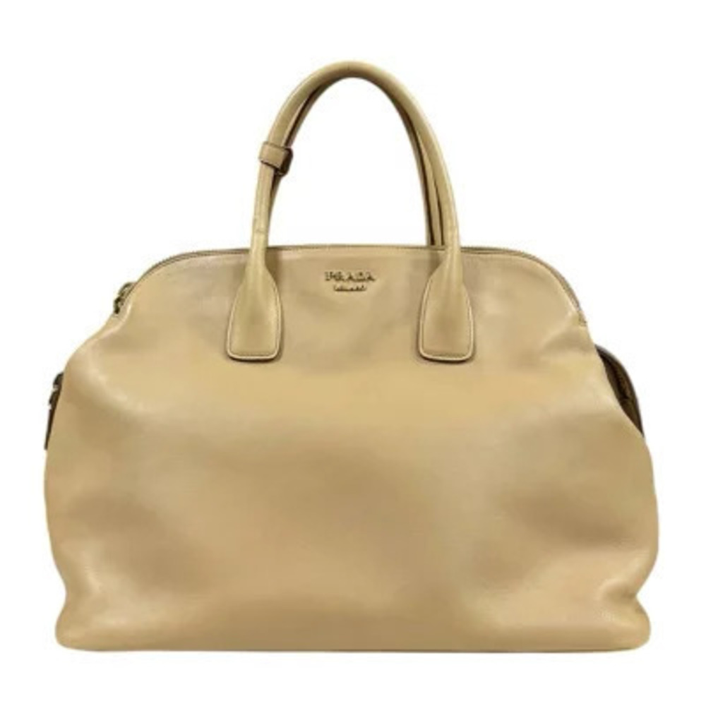 Prada Handbag leather Beige Cream